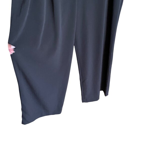 H&M Black Pleated Trousers Womens Size 14 Polyester Blend - Picture 2 of 5